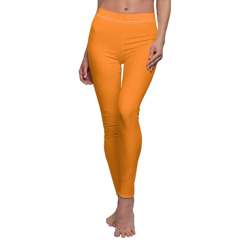 Orange Dapper Dan Legging, The Dapper Dans Costume Elegant Stretchy Faux Leather Leggings