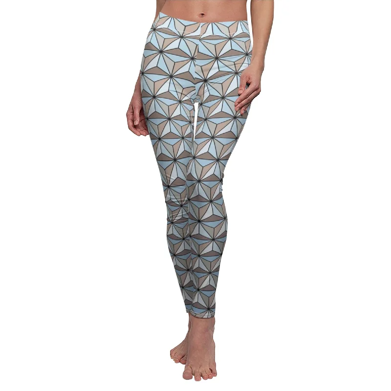 Spaceship Earth Legging, Epcot Cosplay Costume Comfortable Leggings with Pockets