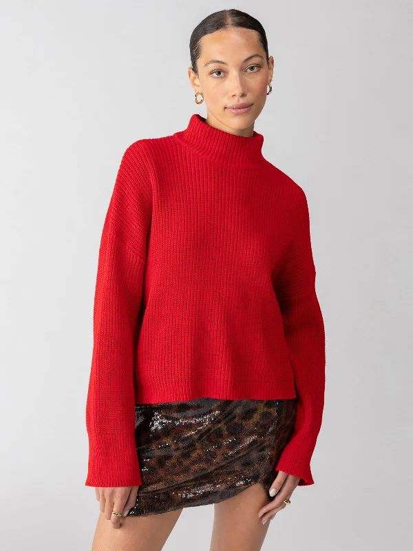 Stay Cozy Sweater Mars Red Velvet Chenille Corduroy