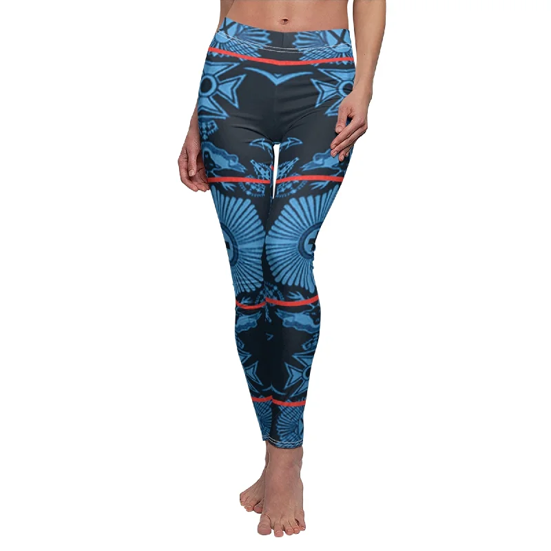 Turquoise Basotho Legging, Black Panther Costume Casual Slim-Fit Leggings