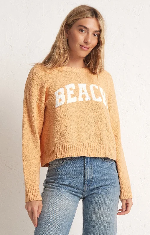 Z Supply Beach Sweater - ORANGE CREAM Terry Blend Velvet Blend Canvas Blend