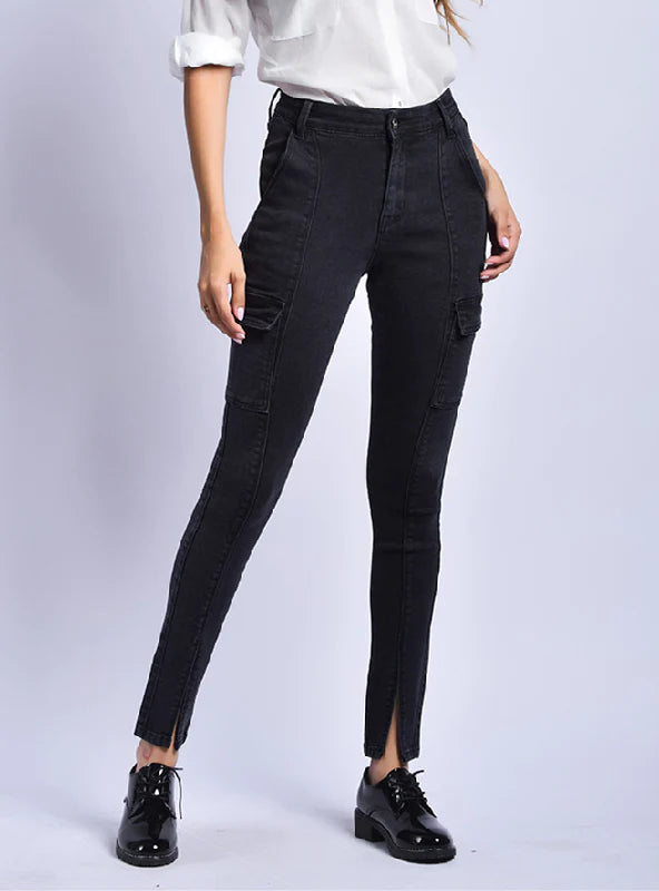 BLACK NINE-MINUTE JEANS PANTS Trendy Bootcut High-Waisted Jeans