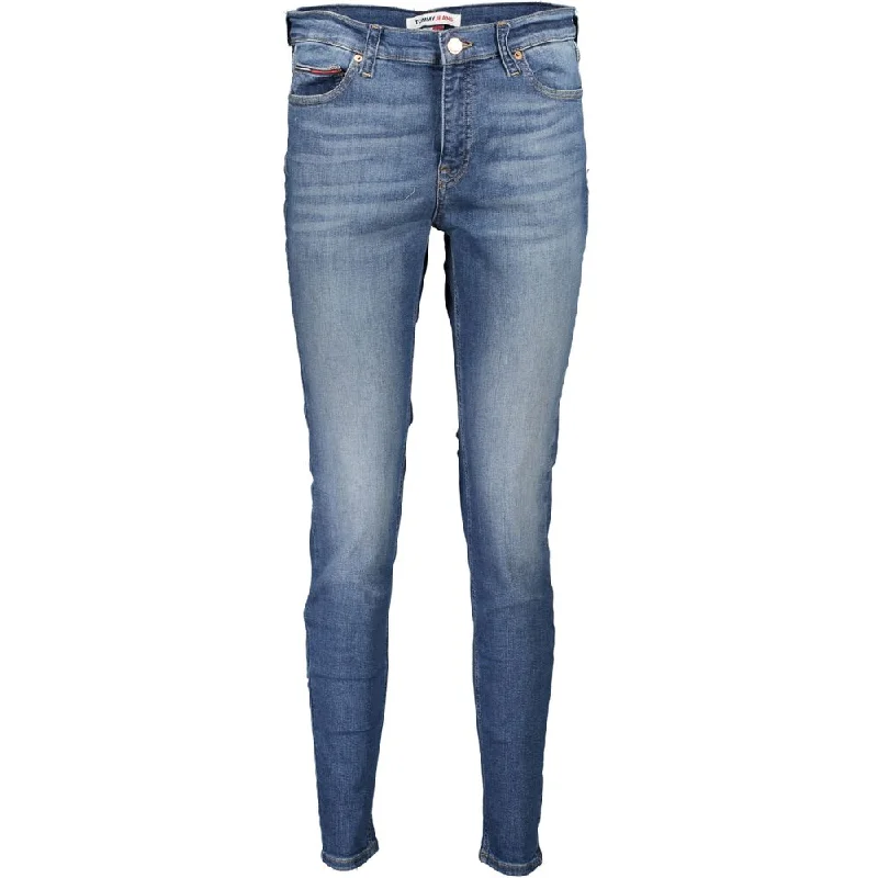 Blue Cotton Jeans & Pant Comfortable Folded Hem Jeans