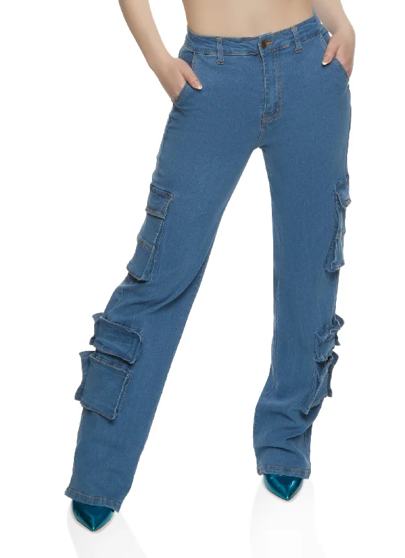 Denim Wide Leg Daisy Jeans Comfortable Jogger Style Jeans