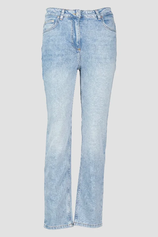 Women's Moschino Jeans Relaxed Fit Blue Jeans Stylish Stone-Wash Denim Jeans