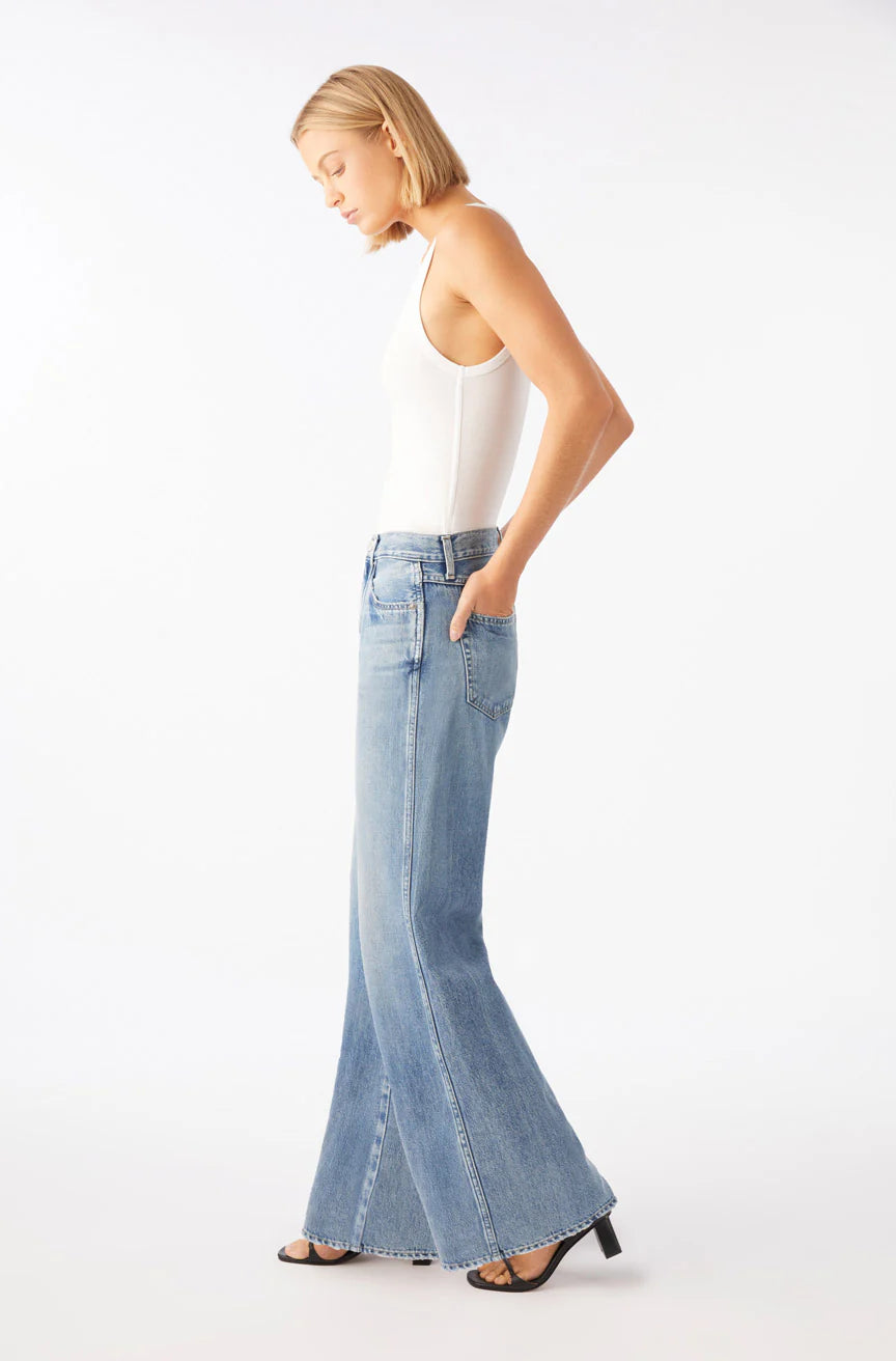 AMO Regina Wide Leg Jeans in Love It Classic Button Fly Jeans