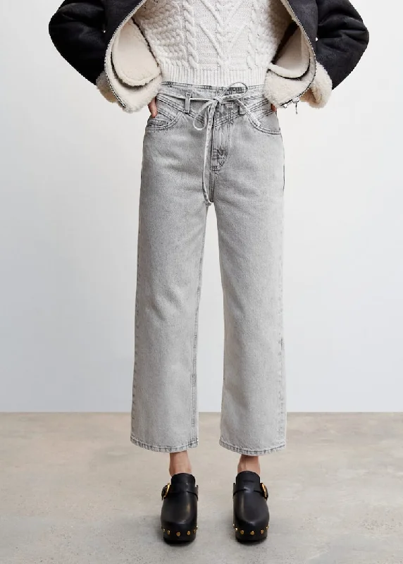 Bow cotton jeans Fashionable Distressed Jeans