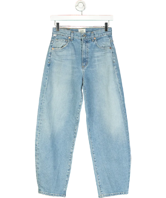 Citizens of Humanity Blue Miro Barrel-leg Relaxed-fit High-rise Denim Jeans W25 Trendy Pleated Waist Jeans