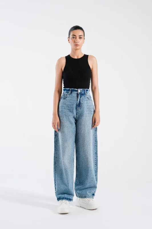 Baggy Carpenter Jeans Stylish High-Waist Skinny Denim