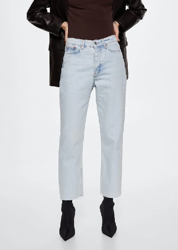 High-waist cropped straight jeans Elegant Bootcut Fit Jeans