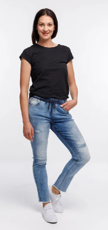 Home-lee Jason Jeans - Snow Wash Stylish Acid-Wash Jeans