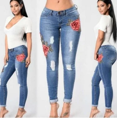 Jeans Stretch pour femmes Casual Skinny Fit Jeans