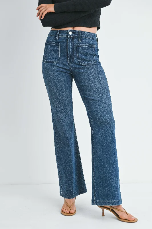 JBD Mini Patch Pocket Jeans Cozy Wide-Legged Jeans