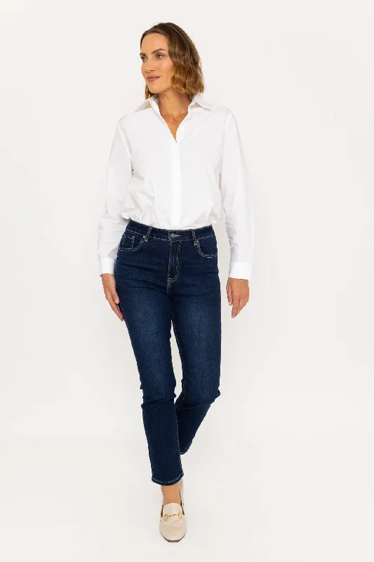 Lana Straight Leg Jeans in Indigo Chic Faded Blue Jeans