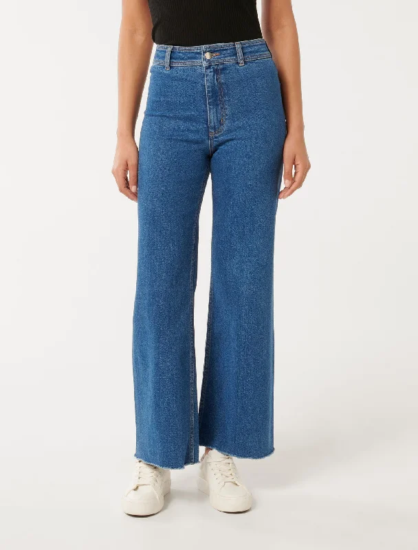 Lauren High Waisted Flare Jeans Comfortable Faded High-Rise Jeans