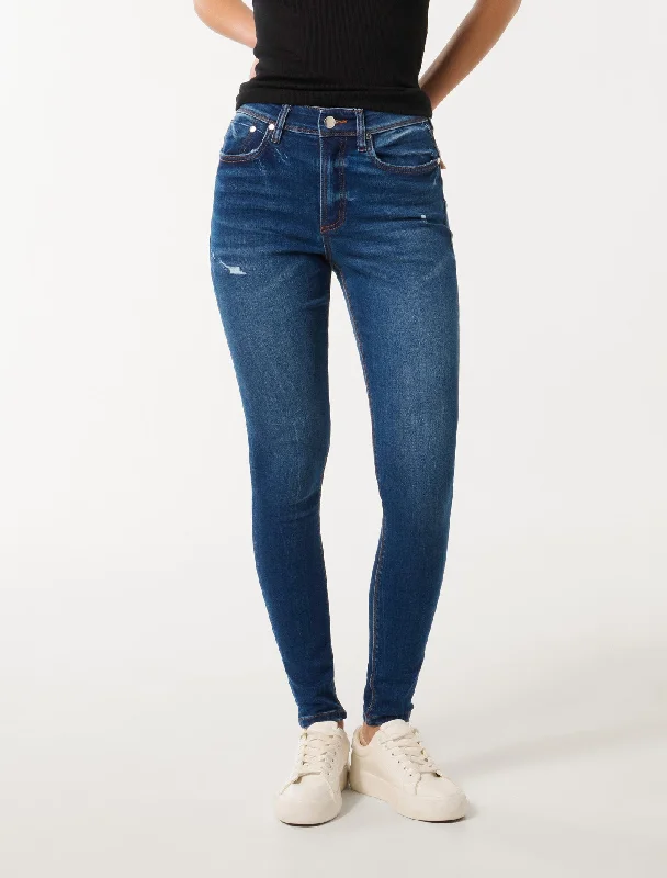 Nala Mid-Rise Skinny Jeans Fashionable Bootcut Jeans