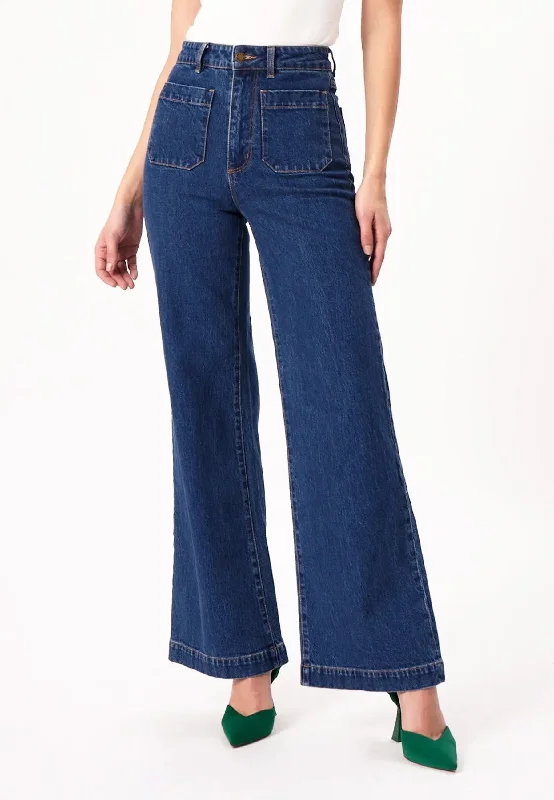 Sailor Jeans Long - Organic Dark Blue Stylish Stone-Wash Denim Jeans