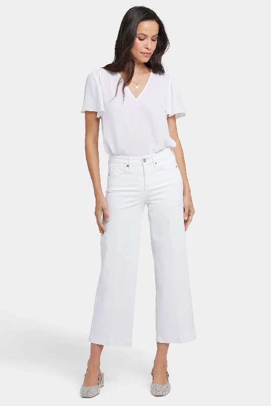 Teresa Wide Leg Ankle Jeans - Optic White Chic Dark-Wash Skinny Jeans