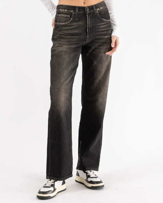 Alice Slim Straight Jeans Fashionable Button-Front Jeans