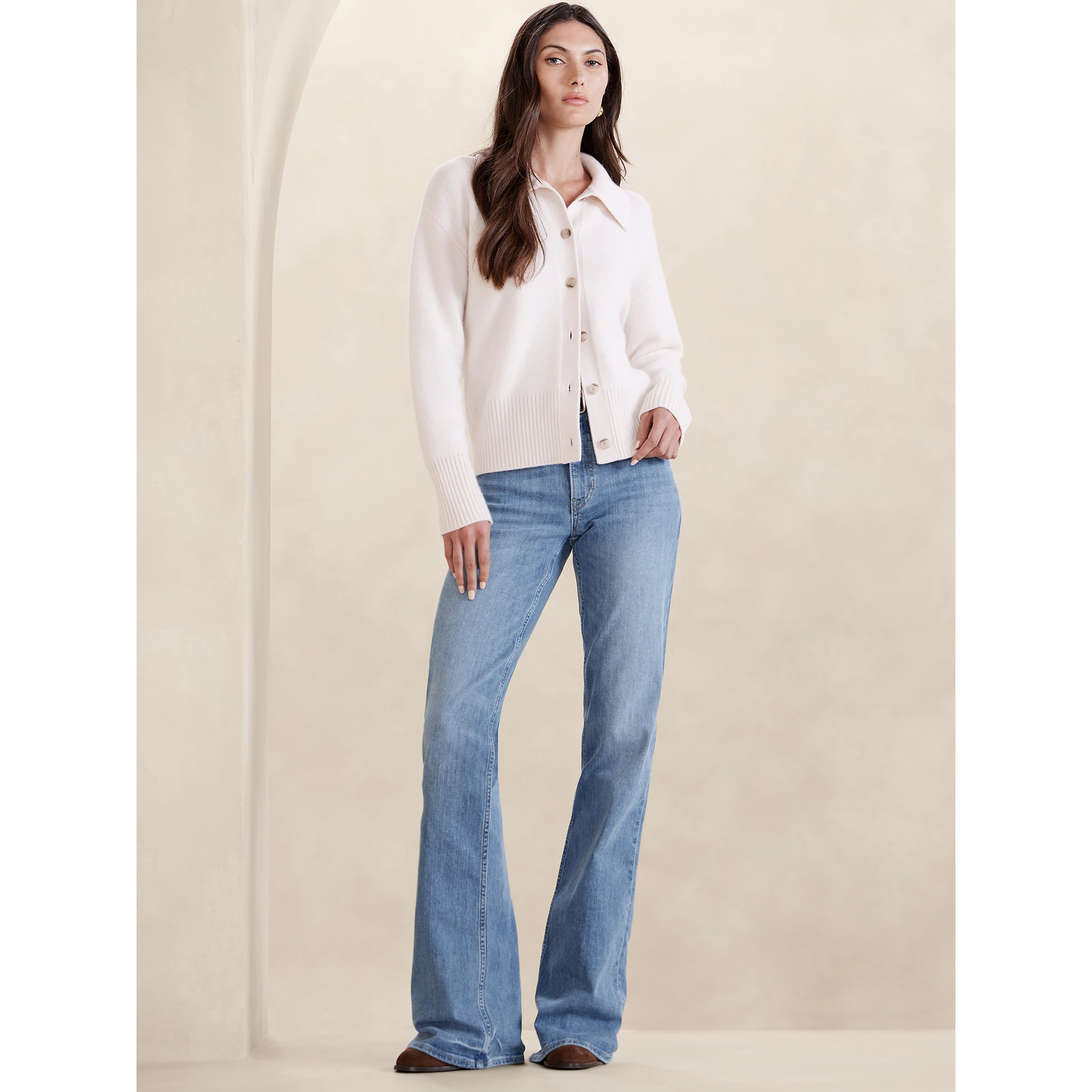 Light Blue Relaxed Flare Jeans Casual Straight-Leg Jeans